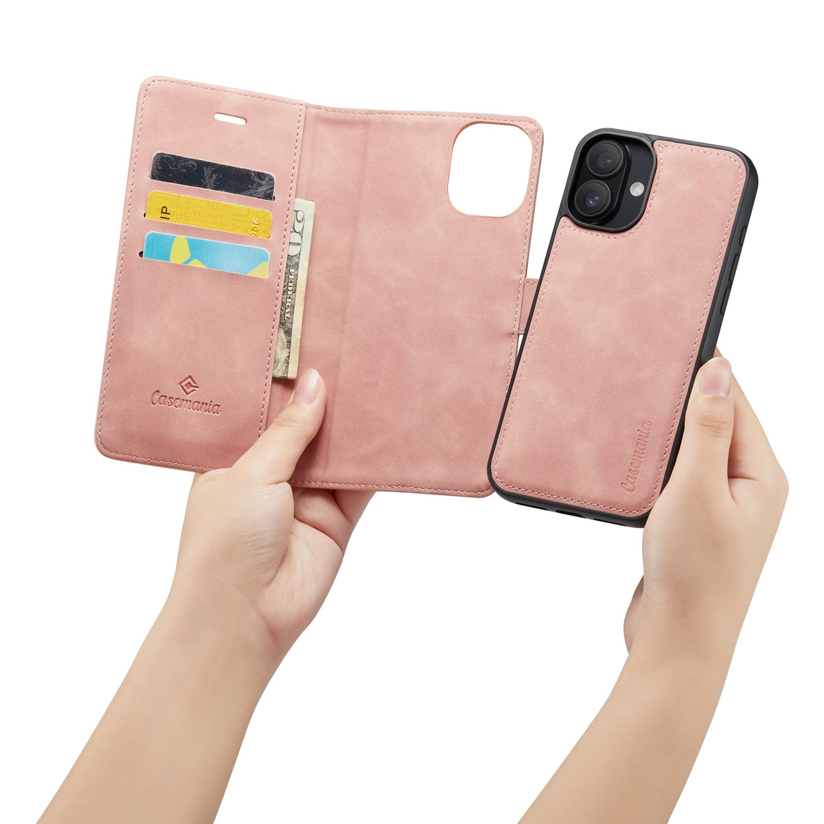 Apple iPhone 16 Plus Hoesje - Pale Pink - 2 in 1 Bookcase