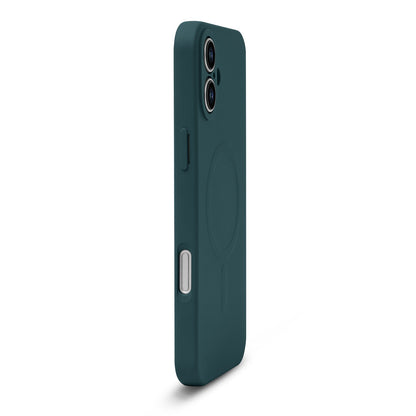 iPhone 16 Hoesje - Groen - Liquid Siliconen MagSafe Thick Ring Back Cover