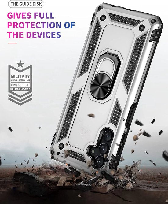 Samsung Galaxy A04S & M13 Hoesje - Grijs - Armor Kickstand Back Cover