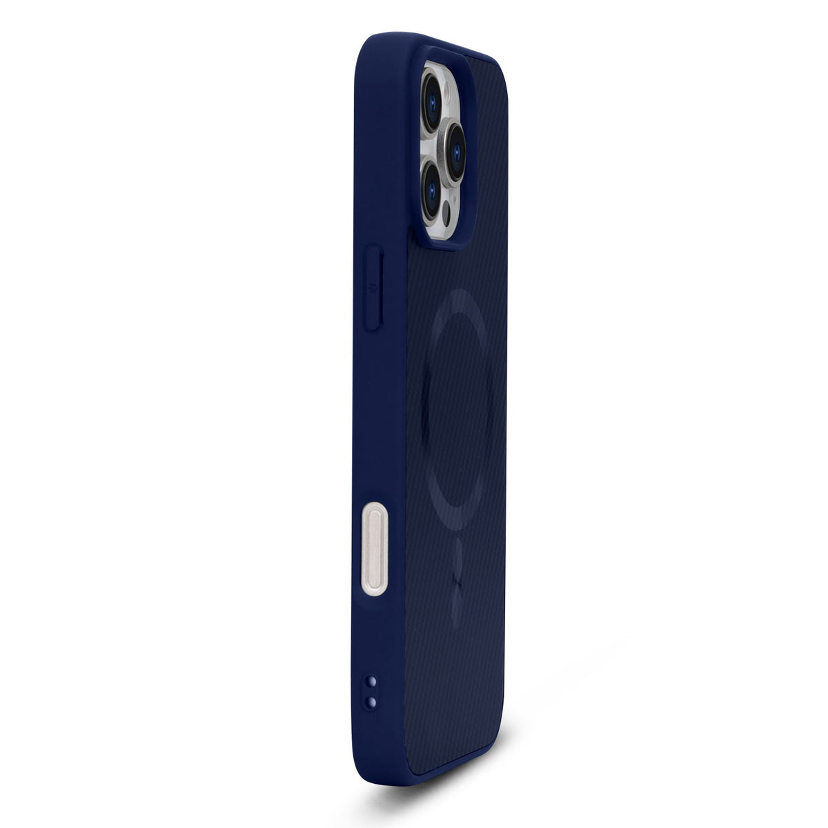 Apple iPhone 14 Pro Max Hoesje - Blauw - Carbon MagSafe Back Cover
