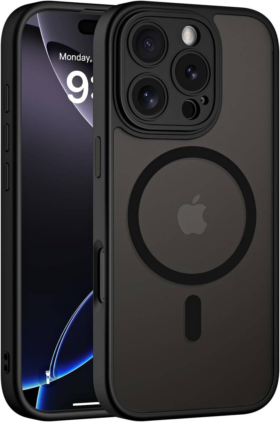 iPhone 16 Pro Hoesje - Zwart - Matte Armor MagSafe Back Cover