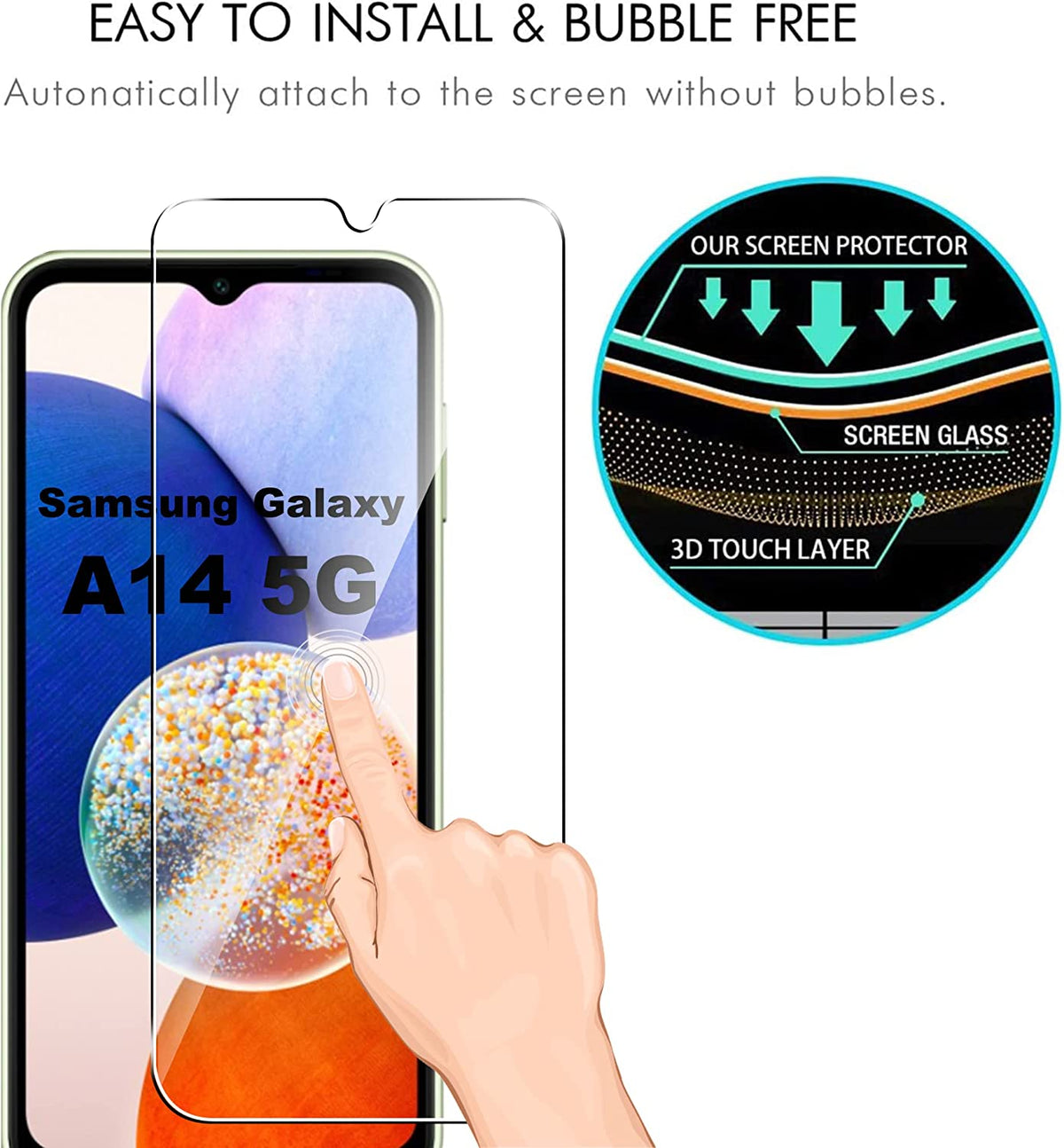 Samsung Galaxy A14 5G / A14 4G Panzerglas - Tempered Glass - 2 Stück