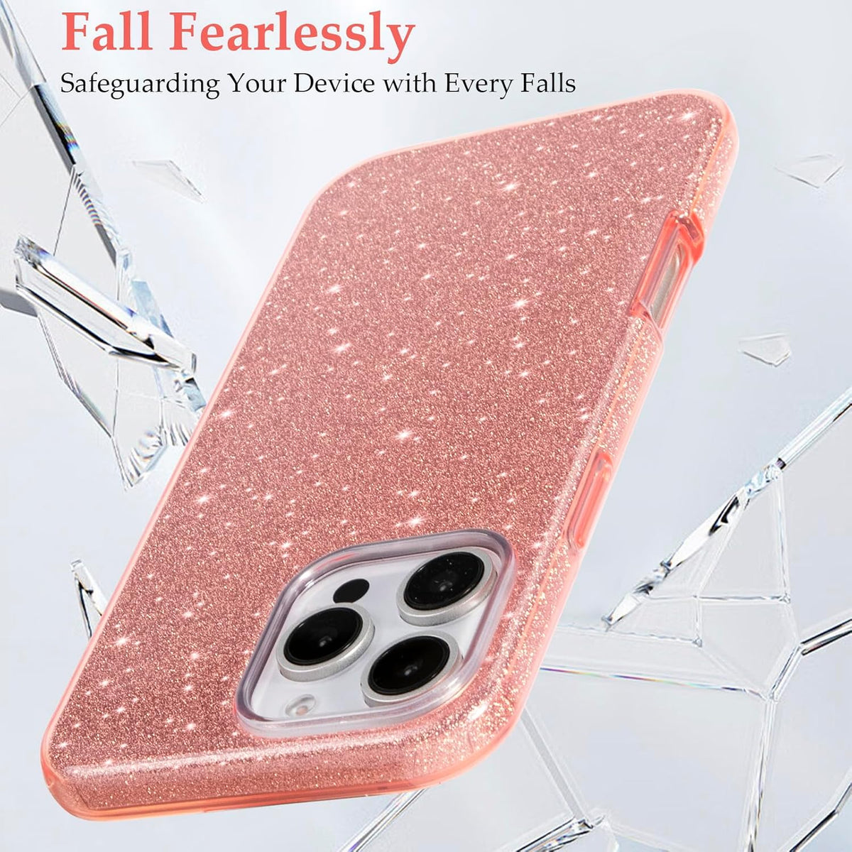 Apple iPhone 16 Pro Max Case - Pink - Glitter Back Cover