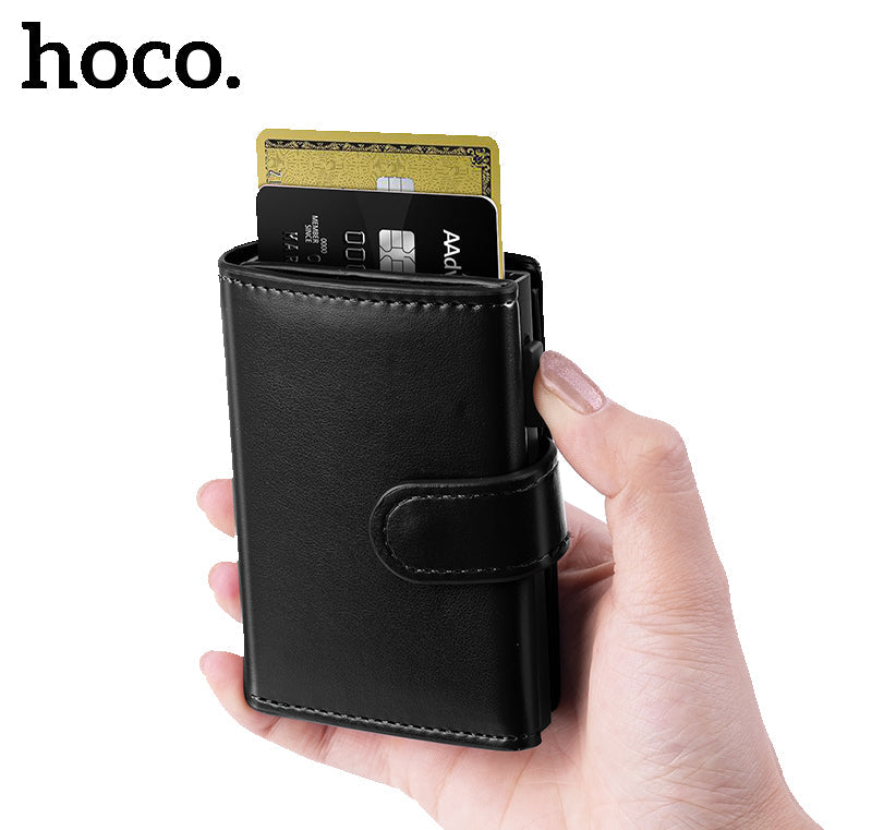 Hoco Pop-up Wallet with Zip - Dark Brown