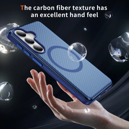 Samsung Galaxy A37 Hoesje - Donker Blauw - Carbon MagSafe Back Cover