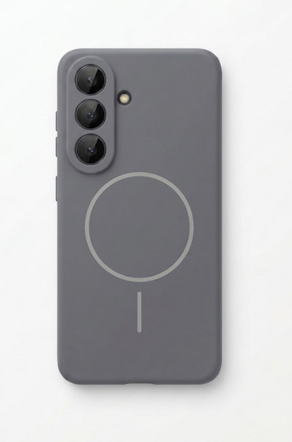 Samsung Galaxy S26 Hülle - Grau - Weiches Liquid-Silikon-MagSafe-Backcover