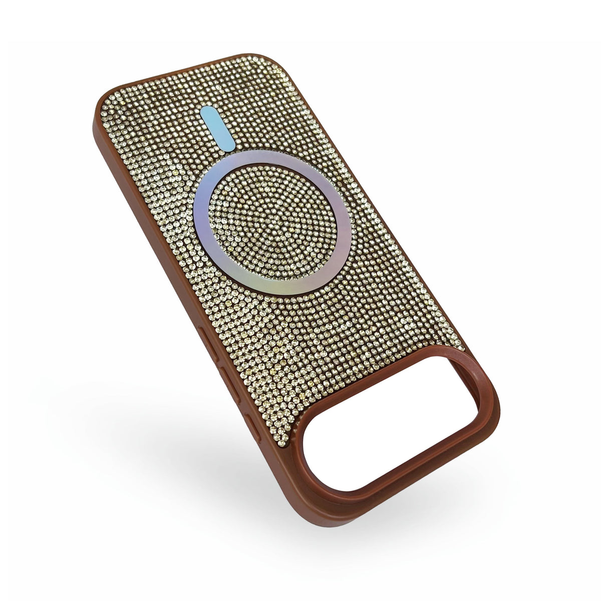 Apple iPhone Air Hoesje - Bruin - Diamant Glitter MagSafe Back Cover