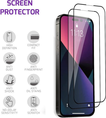 Apple iPhone 14 Pro Max Screenprotector - Full Cover met Camerabescherming - 2 Stuks