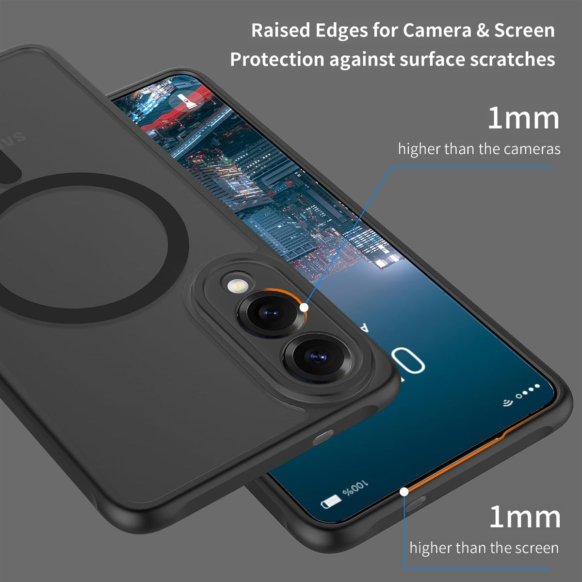 Samsung Galaxy S25 Edge Hoesje - Zwart - Matte Armor MagSafe Back Cover