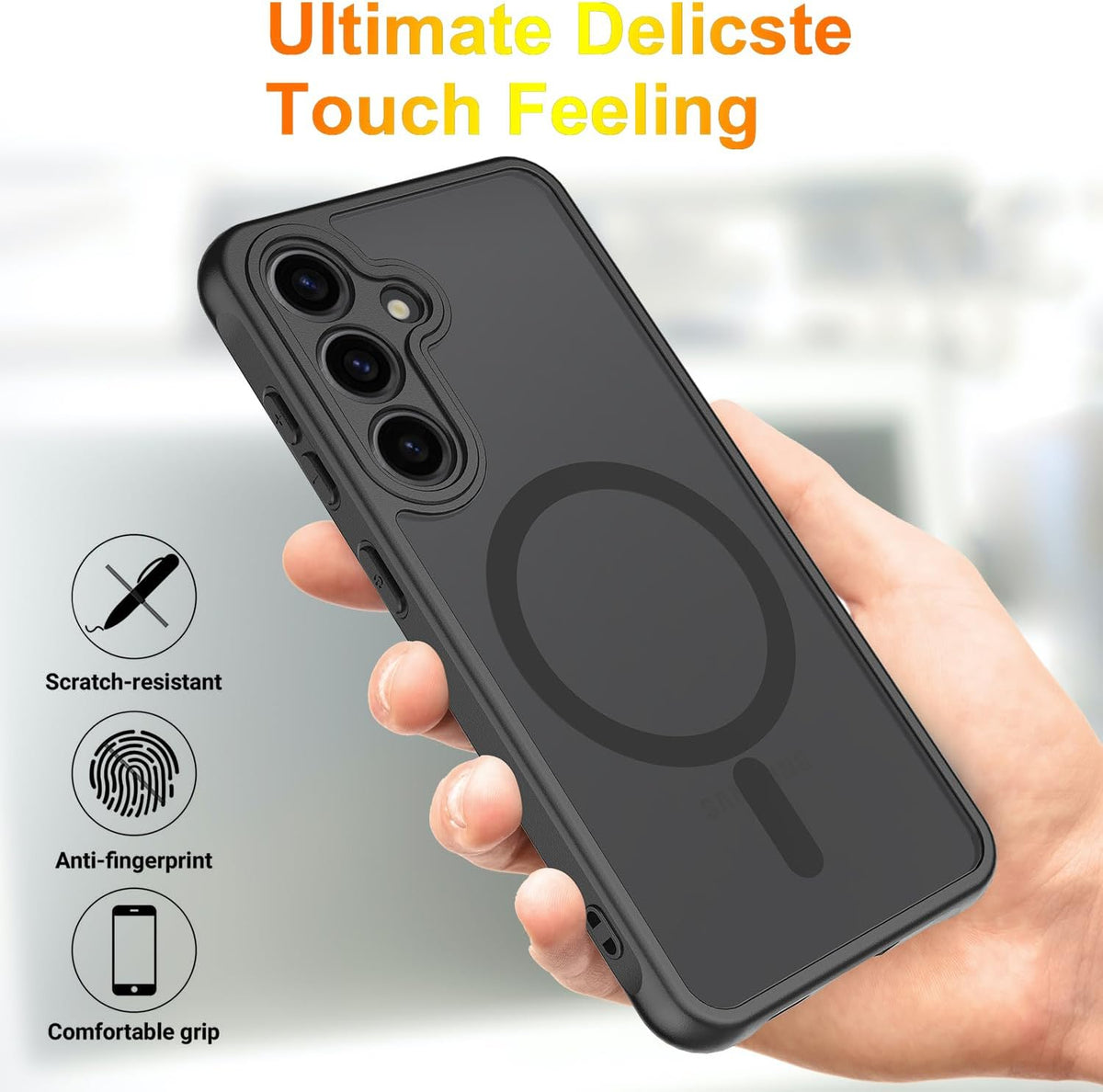 Samsung Galaxy S24 Hoesje - Zwart - Matte Armor MagSafe Back Cover