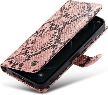Apple iPhone 11 Hülle - Rosa - Schlangenprint Klapphülle