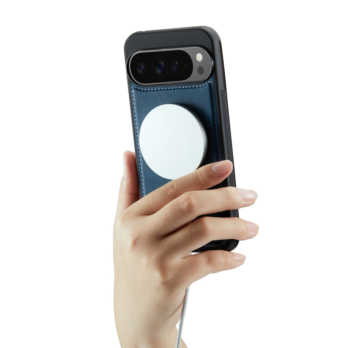 Google Pixel 10 Pro XL Hoesje - Navy Blue - Luxe 2 in 1 MagSafe Bookcase