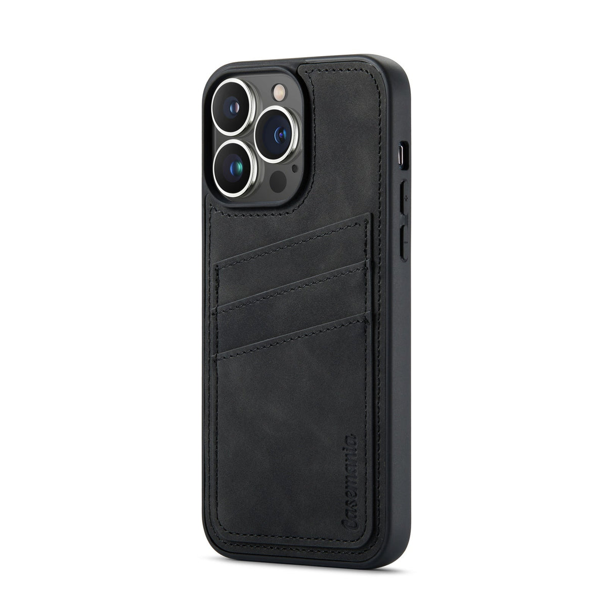 Apple iPhone 15 Pro Hoesje - Charcoal Gray - Back Cover met Pasjeshouder