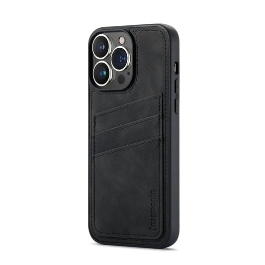 Apple iPhone 15 Pro Hülle - Charcoal Gray - Backcover mit Kartenfach