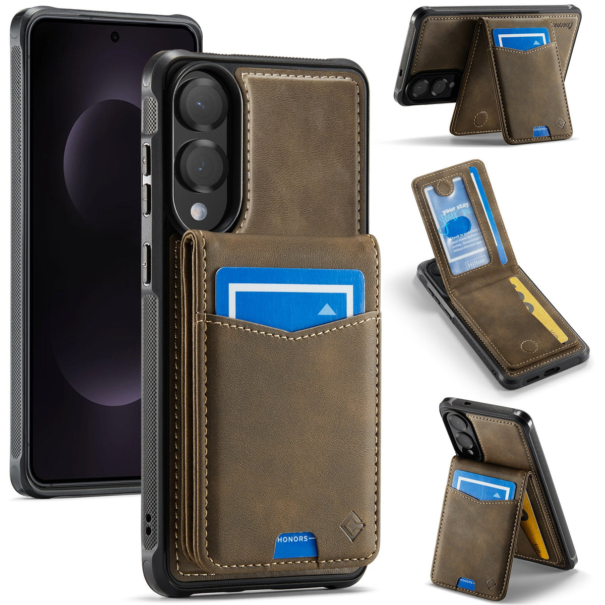 Samsung Galaxy S25 Edge Case - Mahogany Brown - Back Cover with Card Holder