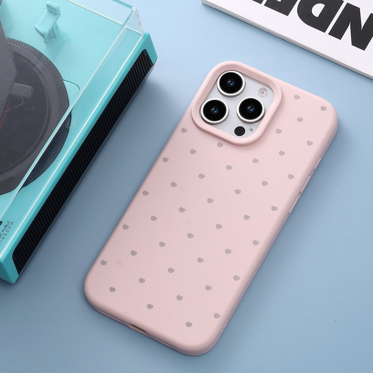 Apple iPhone 15 Pro Max Hoesje - Roze - Hartjes Back Cover