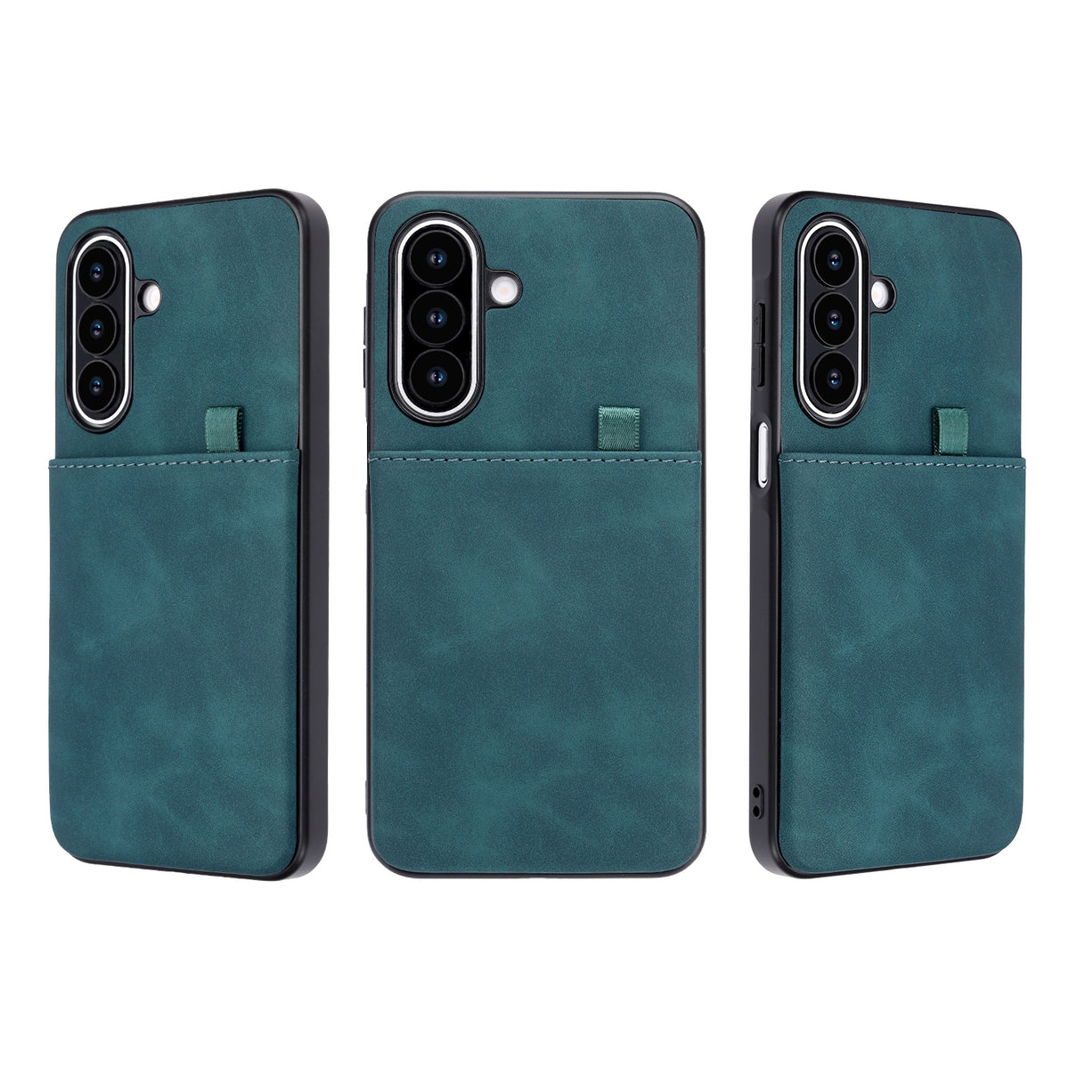 Samsung Galaxy A27 Hoesje - Emerald Green - Kunstleren Back Cover met Pull-Tab Pasjeshouder