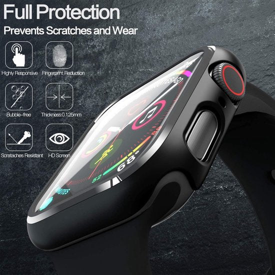 Apple Watch Series 3 (42 mm) Smartwatch Screenprotector - Tempered Glass Zwart - 1 Stuk