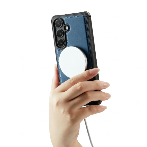 Samsung Galaxy A25 Hoesje - Navy Blue - Kunstlederen Back Cover