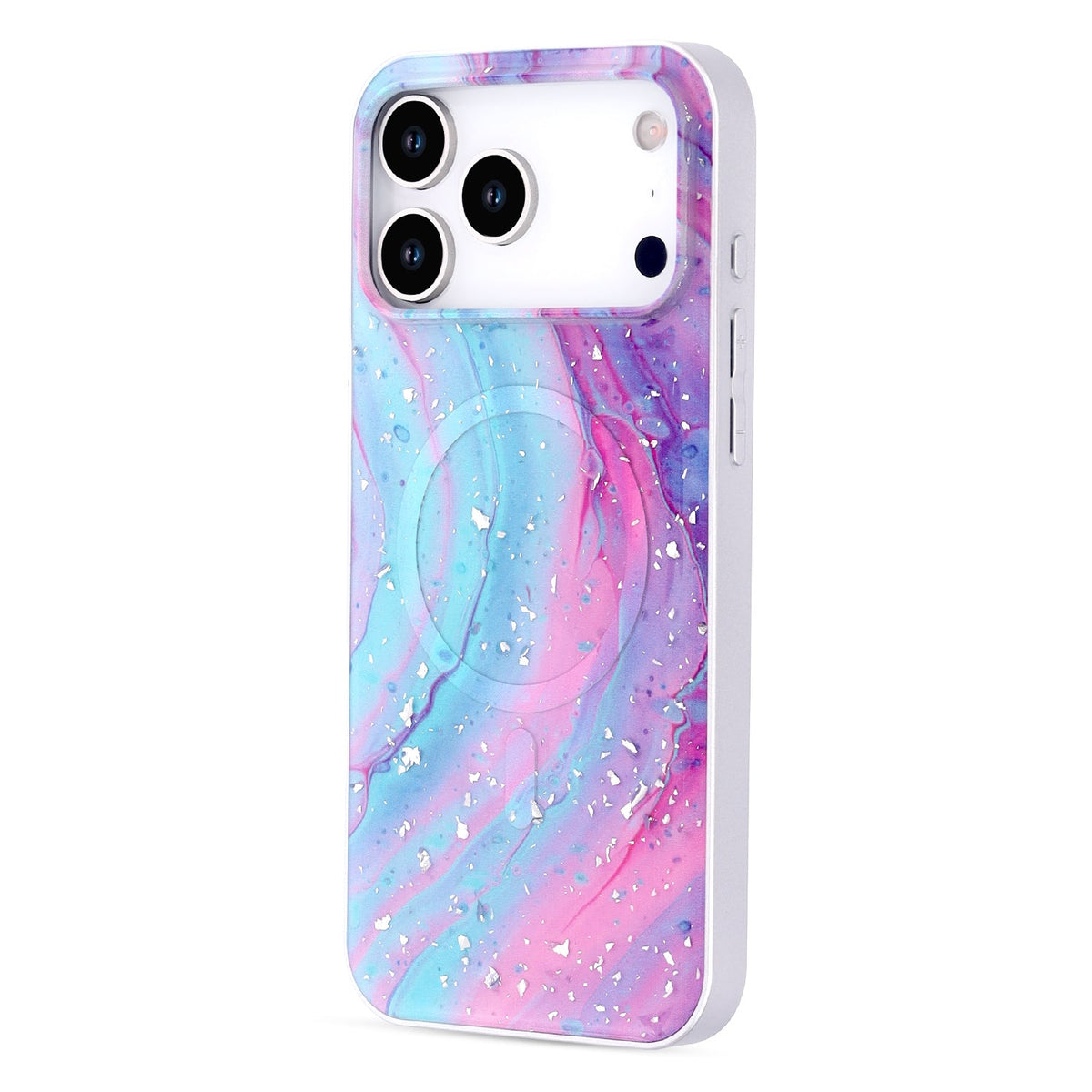 Apple iPhone 17 Pro Max Hoesje - Unicorn - Marmer Glitter MagSafe Back Cover