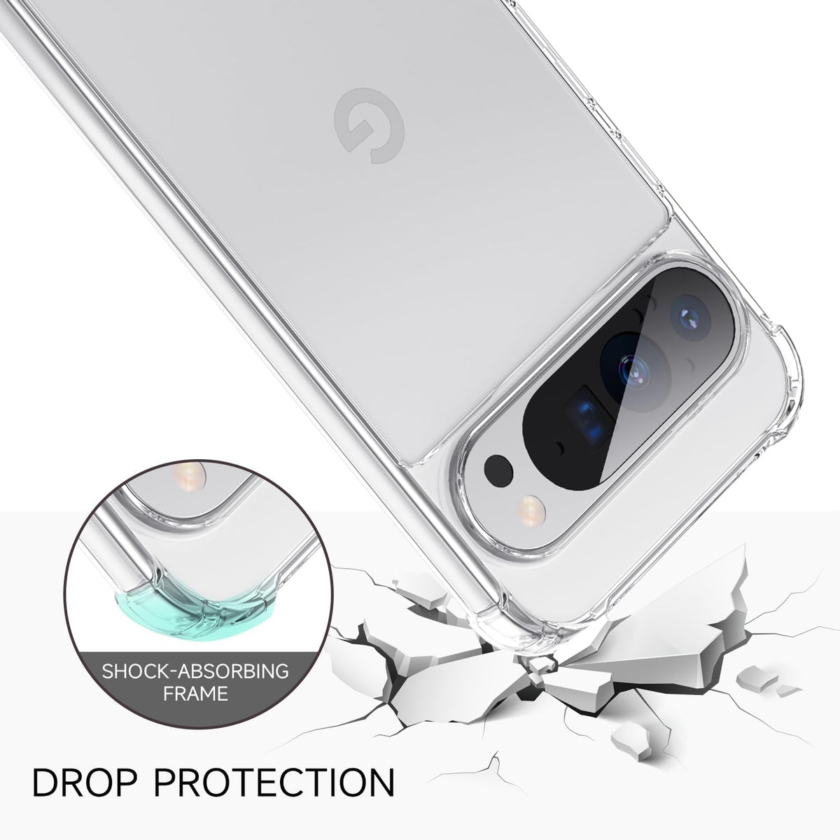Google Pixel 9 Hoesje - Transparant - Anti-Shock Hybrid Back Cover