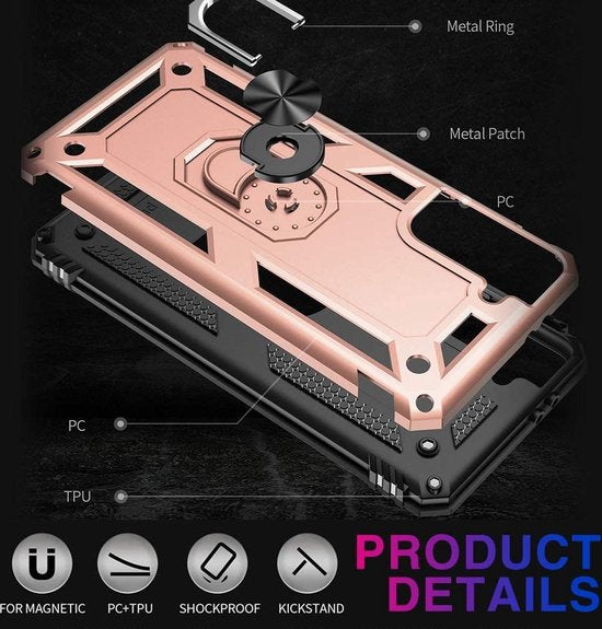 Samsung Galaxy S21 Plus Hoesje - Roségoud - Armor Kickstand Back Cover