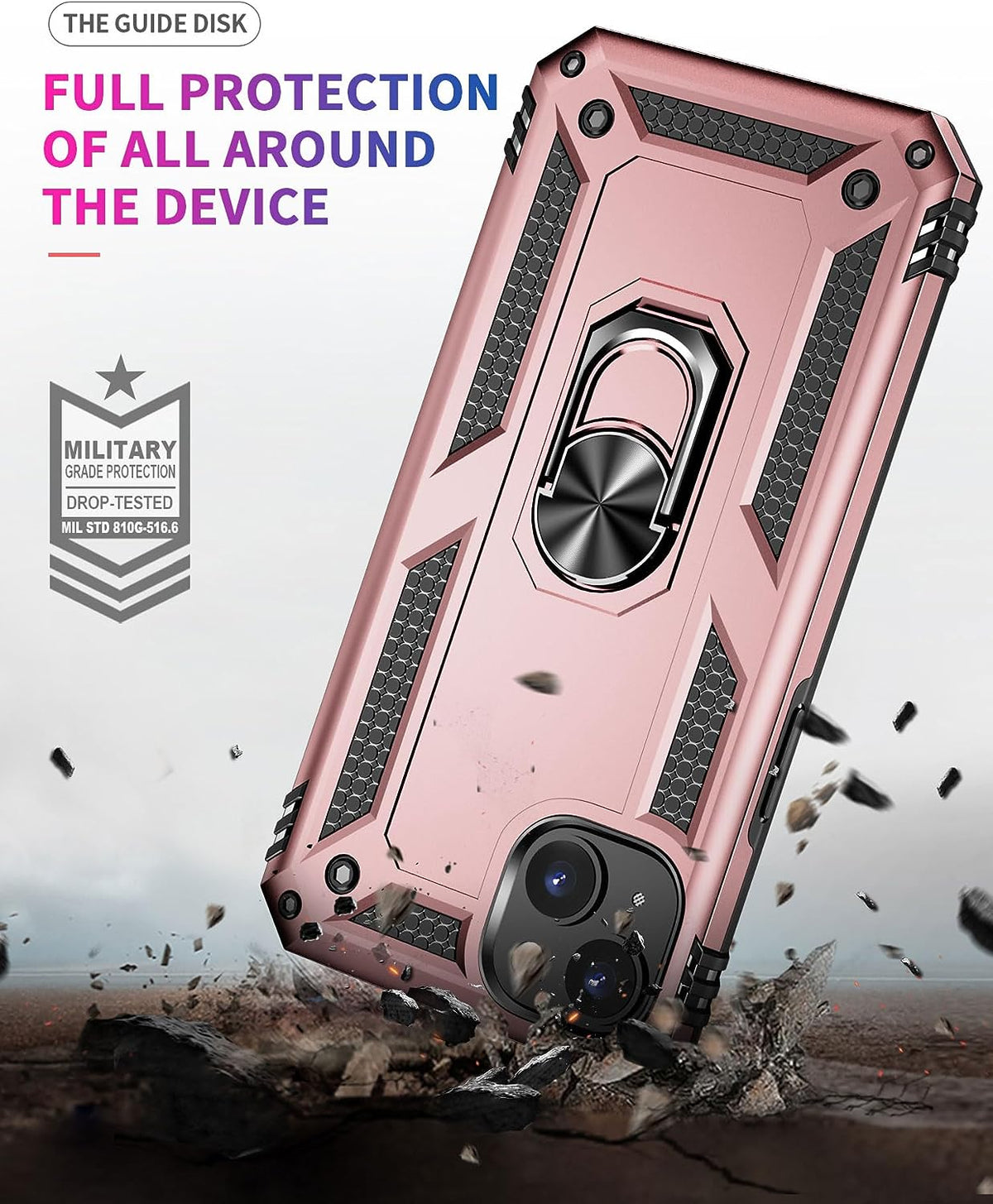 Apple iPhone 15 Plus Case - Rose Gold - Armor Kickstand Back Cover