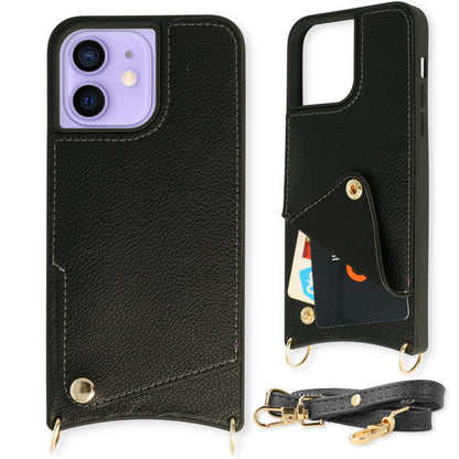 Apple iPhone 11 Case - Black - Back Cover with Wrist Band and Phone Band