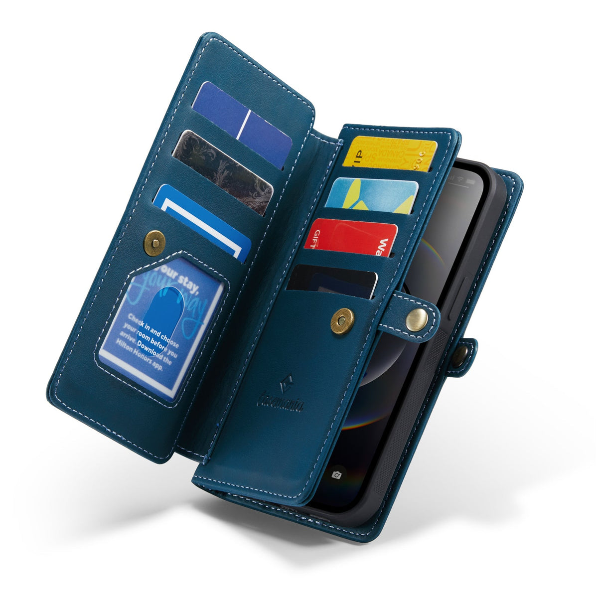 Apple iPhone Air Hoesje - Navy Blue - Luxe 2 in 1 Bookcase met 10 Kaart Vakken en Polskoord
