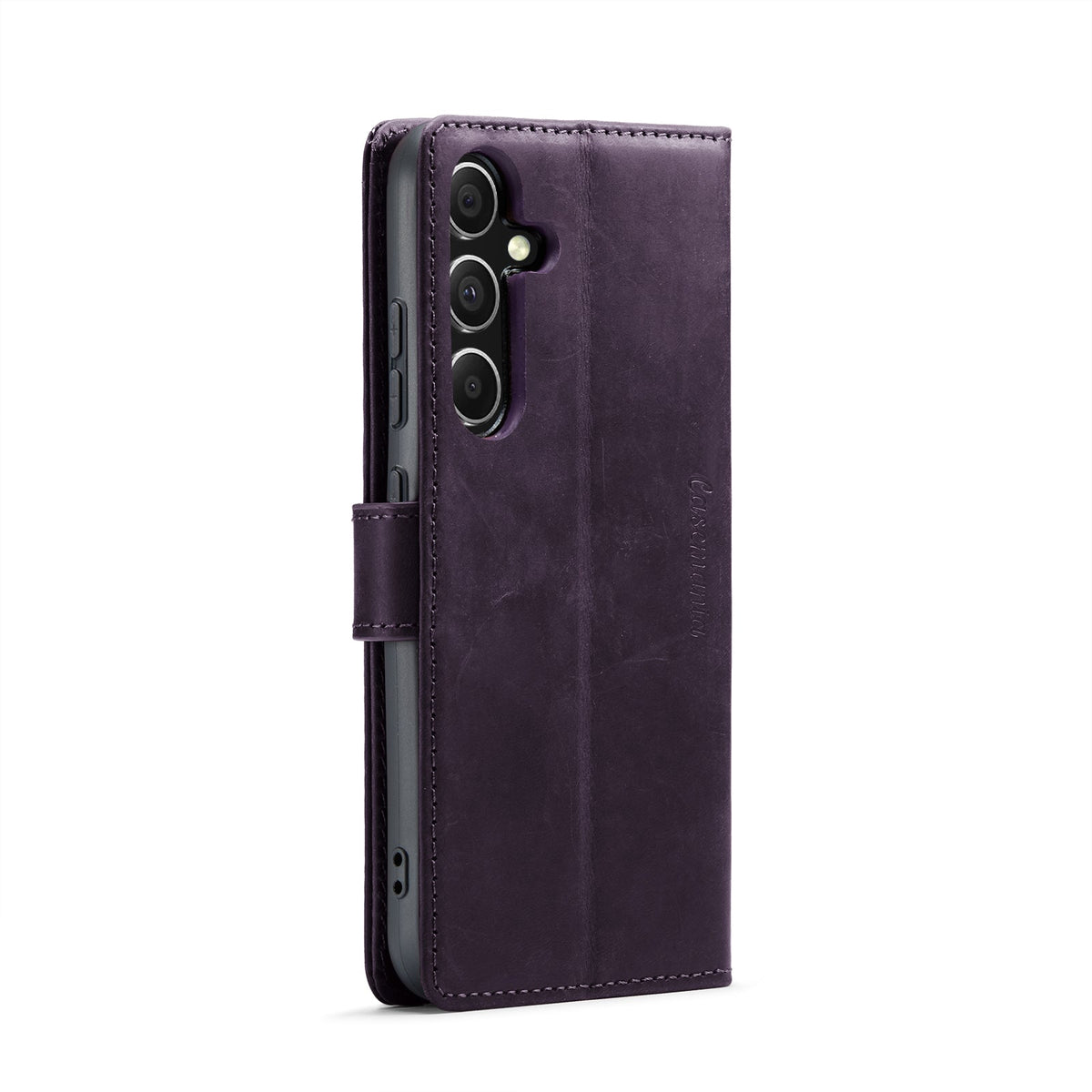 Samsung Galaxy S24 Plus Hoesje - Dark Purple - Echt Leren Bookcase