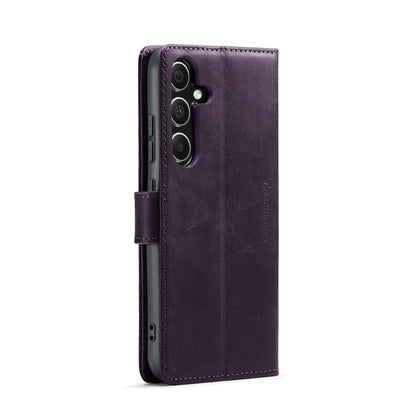 Samsung Galaxy S25 Plus Hoesje - Dark Purple - Echt Leren Bookcase