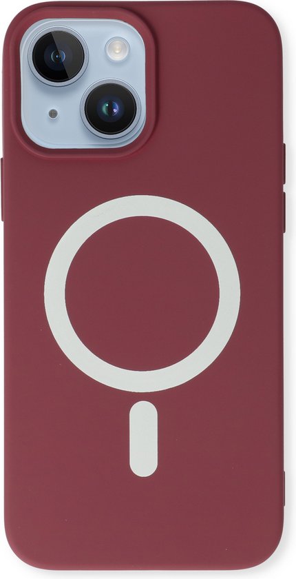 iPhone 14 Hoesje - Burgundy - Siliconen MagSafe Back Cover