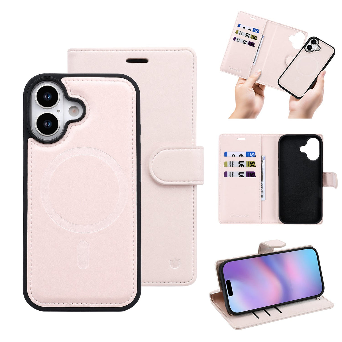 Apple iPhone 17 Hülle - Cherry Blossom - 2-in-1-Velvet-Klapphülle mit Kartenfach