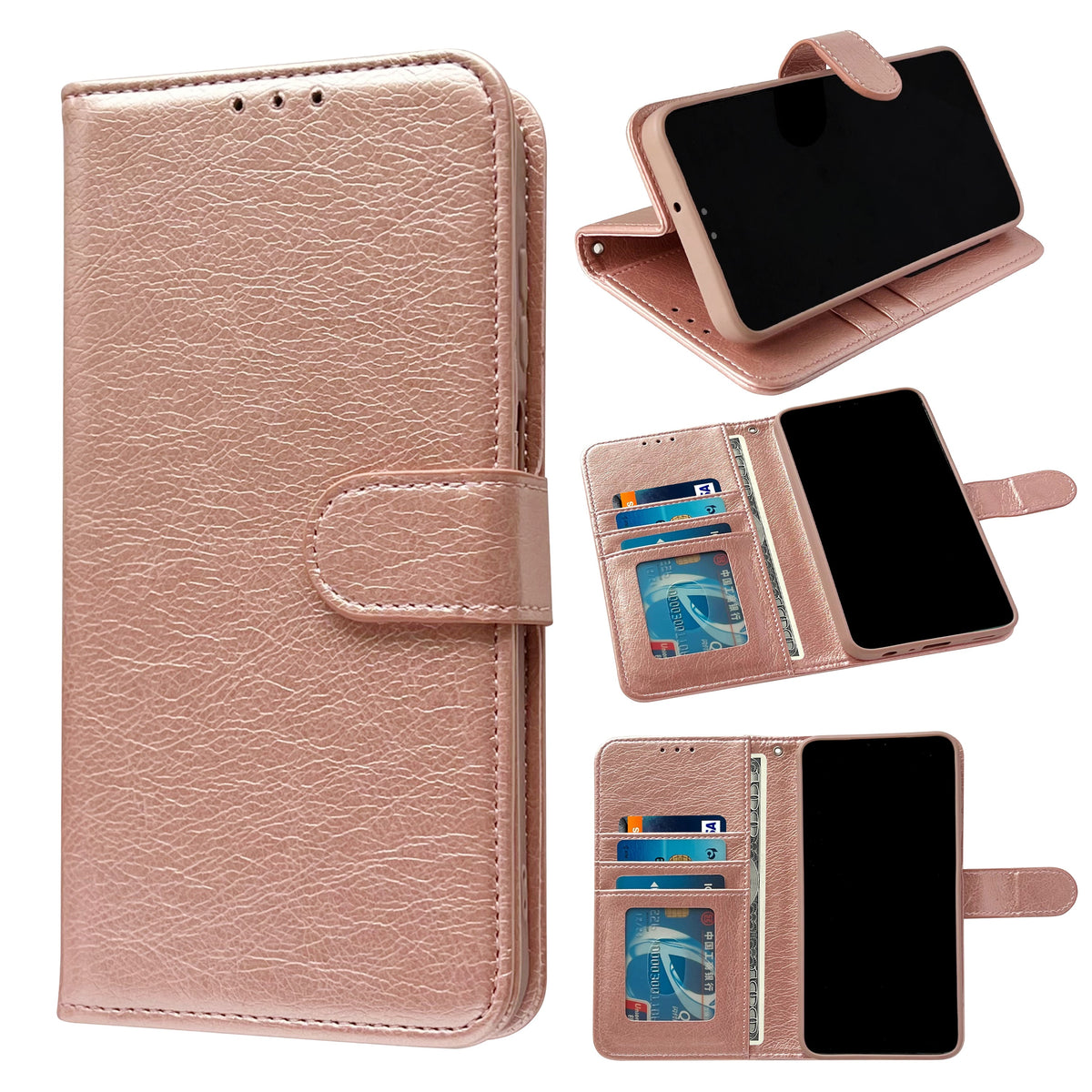 Samsung Galaxy A16 Case - Rose Gold - Luxury Wallet Case