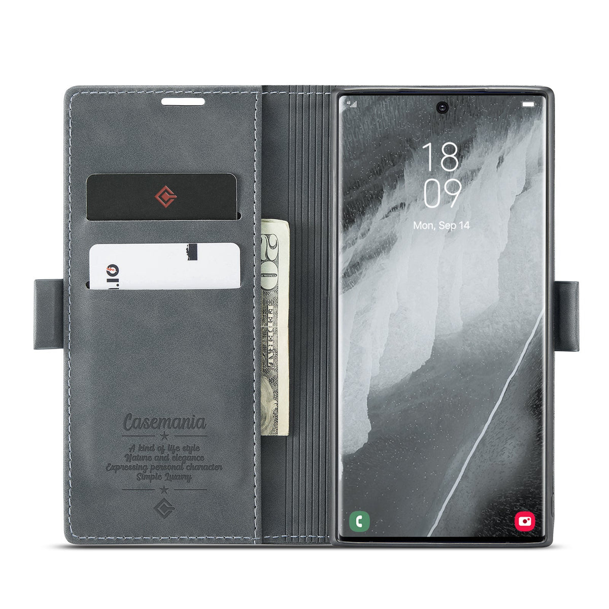 Samsung Galaxy S24 Ultra Hoesje - Shadow Gray - Dunne Bookcase