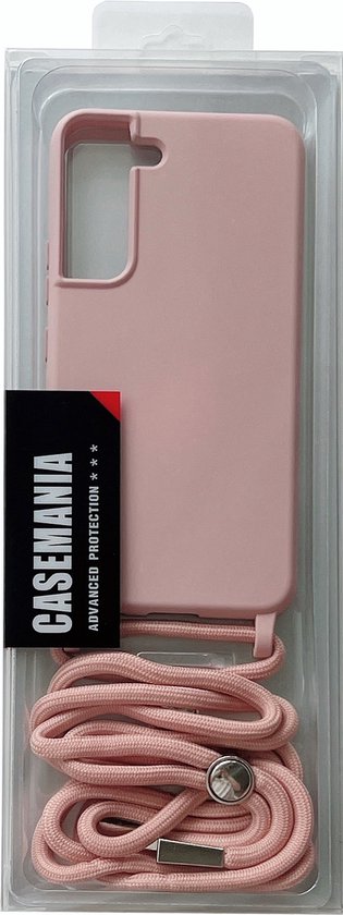 Samsung Galaxy S22 Plus Hoesje - Roze - Siliconen Back Cover met Telefoonkoord