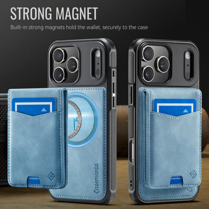 Apple iPhone 18 Pro Max Hoesje - Aqua Blue - Luxe Kunstleren MagSafe Back Cover met Pasjeshouder