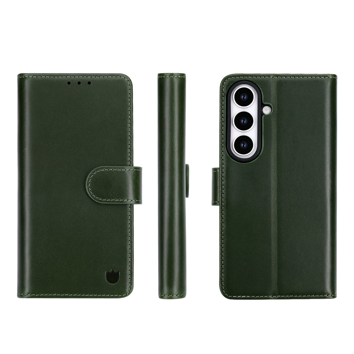 Samsung Galaxy S26 Hoesje - Forest Green - Echt Leren Bookcase
