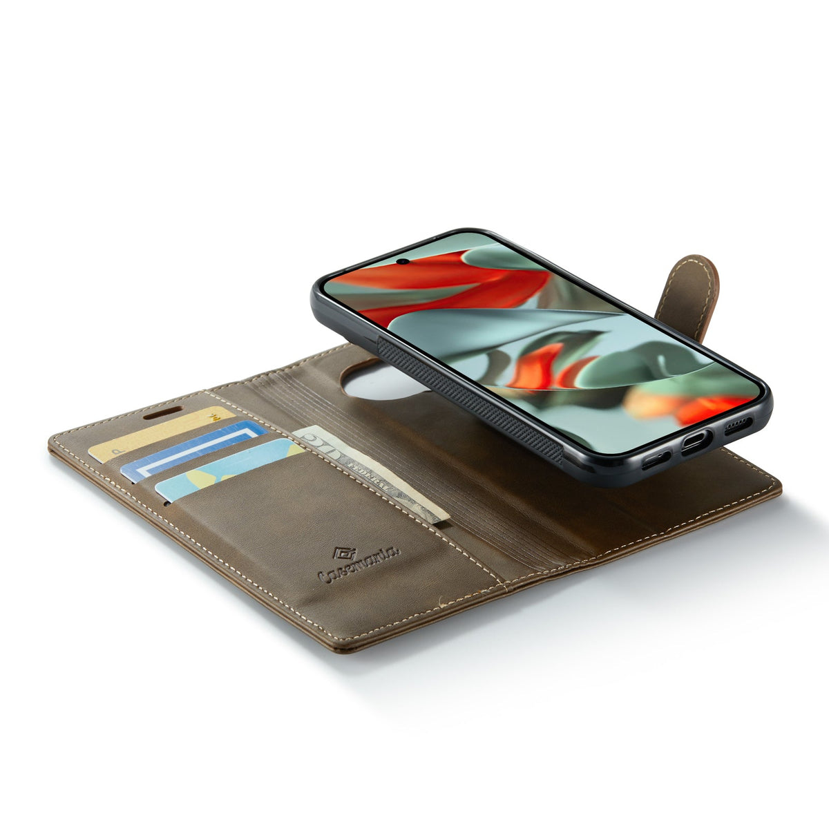 Google Pixel 10 Pro XL Hülle - Mahogany Brown - Luxuriöses 2-in-1 MagSafe Bookcase
