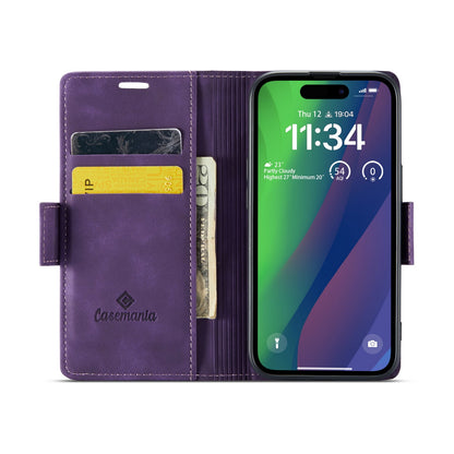 Apple iPhone 15 Plus Hülle - Dark Purple - Portemonnaie-MagSafe-Klapphülle mit Kartenfach