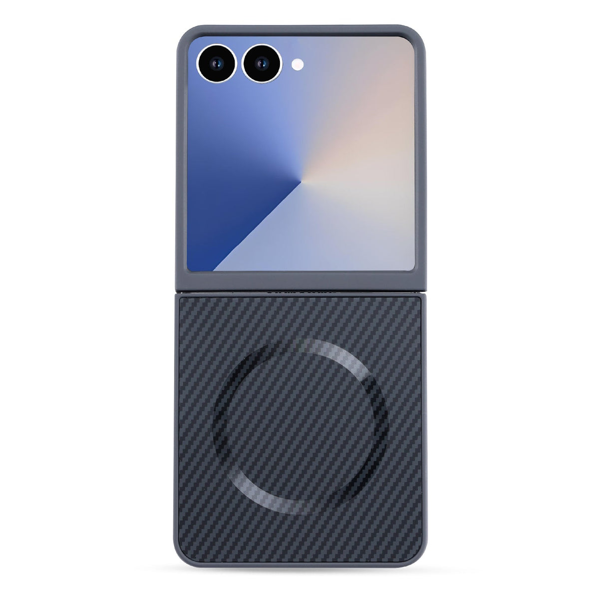 Samsung Galaxy Z Flip 7 Hoesje - Grijs - Carbon MagSafe Back Cover