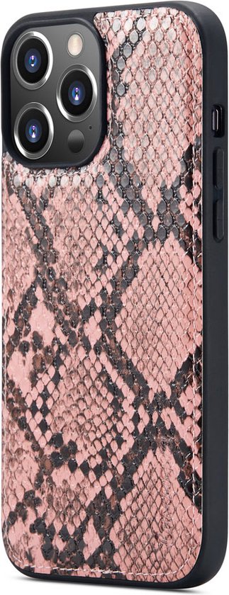 Apple iPhone 13 Pro Max Case - Pink - Luxury Snake Print Wallet Case