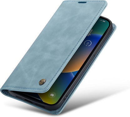 Apple iPhone 14 Case - Aqua Blue - Slim Wallet Case