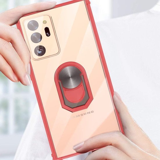 Samsung Galaxy Note20 Case - Red - Armor Kickstand Back Cover