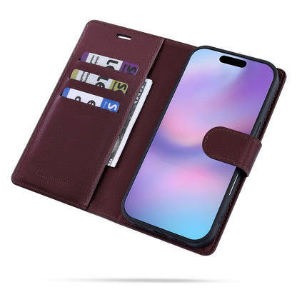 Étui pour Apple iPhone 18 Pro Max - Mauve Taupe - Étui portefeuille 2 en 1 en velours