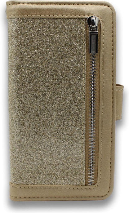 Samsung Galaxy A71 Hoesje - Goud - Luxe Bookcase met Rits