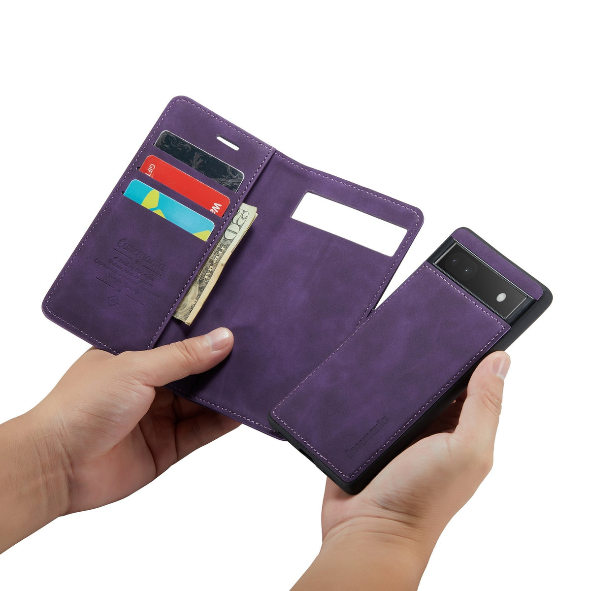 Google Pixel 6a Hoesje - Dark Purple - 2 in 1 Bookcase