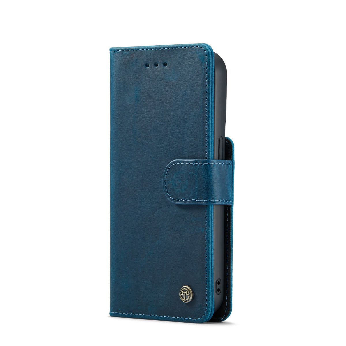 Apple iPhone 15 Plus Hülle - Navy Blue - Echtleder-2-in-1-MagSafe-Klapphülle mit Kartenfach
