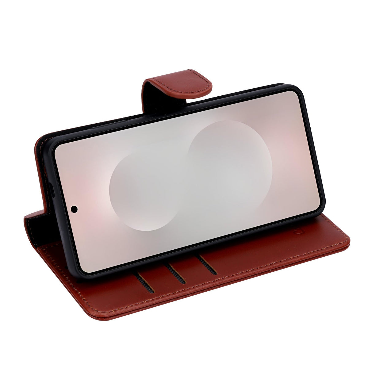 Samsung Galaxy S26 Ultra Hoesje - Chestnut Brown - Echt Leren 2 in 1 MagSafe Bookcase
