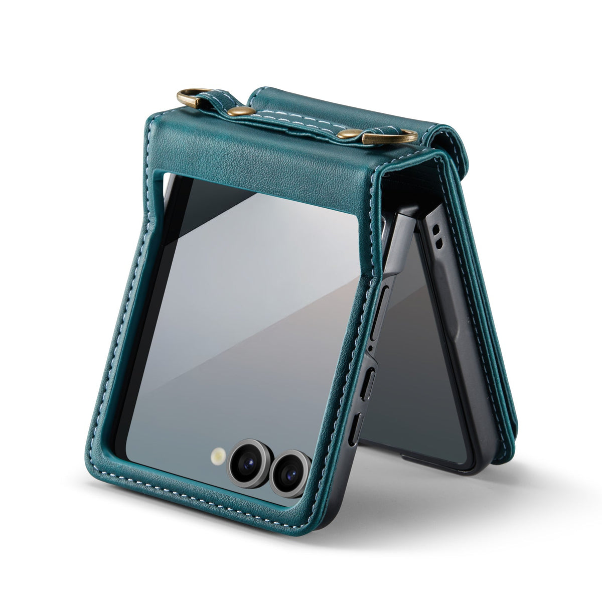 Samsung Galaxy Z Flip 7 Hoesje - Emerald Green - Bookcase met Telefoonkoord